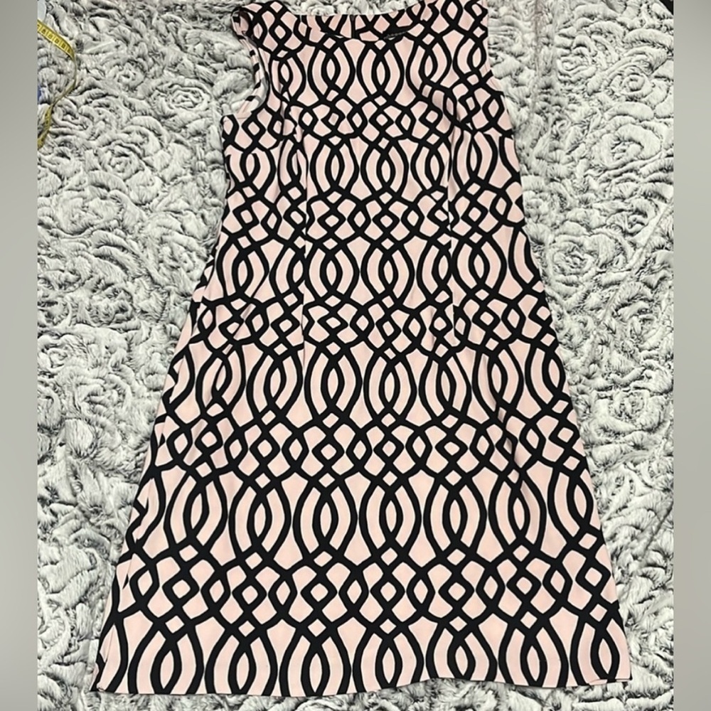 Geometric  Pattern Sheath- Creme-Off White /Black -NWOT-Sz 10-Chic & Flattering - Picture 12 of 13